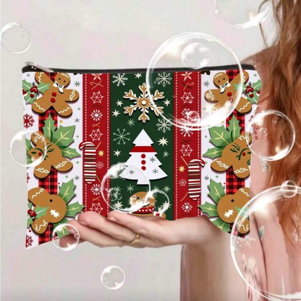 Festive Gingerbread and Snowflake Clutch